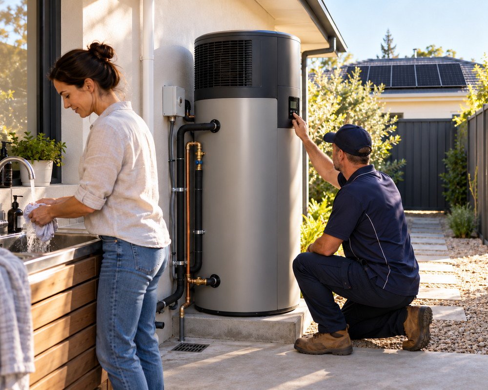 Around 60 to 75% Less Electricity for Hot Water*, Frostac install in Australia