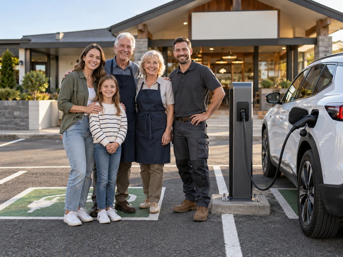 Workplace EV charging bays